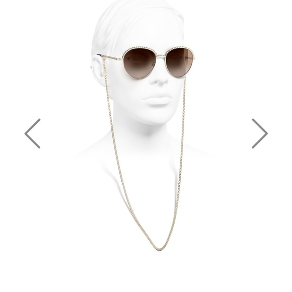 Chanel chain necklace sunglasses Square brand new with pouch 4244 - Picture 6 of 7
